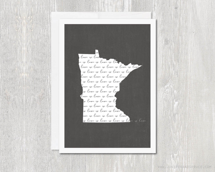Greeting Card - Love is Love Minnesota Outline