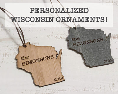 Personalized Wisconsin Outline Ornament