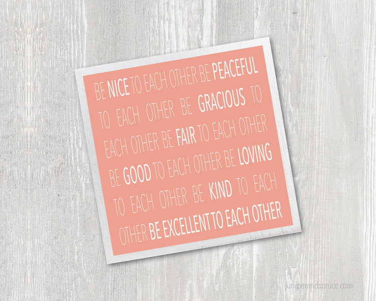Be Excellent To Each Other Magnet