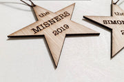 Personalized Ornament | Star | Custom Rustic Wood | Christmas Love | Etched | Laser Cut | Holiday Gift