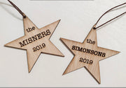 Personalized Ornament | Star | Custom Rustic Wood | Christmas Love | Etched | Laser Cut | Holiday Gift