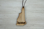 New Hampshire Outline Ornament | Rustic Wood | Heart Home | New Hampshire Love | Etched | Laser Cut