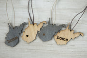 West Virginia Outline Ornament | Rustic Wood | Heart Home | West Virginia Love | Etched | Laser Cut