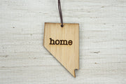Nevada Outline Ornament | Rustic Wood | Heart Home | Nevada Love | Etched | Laser Cut