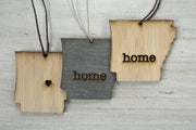 Arkansas Outline Ornament | Rustic Wood | Heart Home | Arkansas Love | Etched | Laser Cut