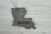 Louisiana Outline Ornament | Rustic Wood | Heart Home | Louisiana Love | Etched | Laser Cut
