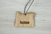 Oregon Outline Ornament | Rustic Wood | Heart Home | Oregon Love | Etched | Laser Cut