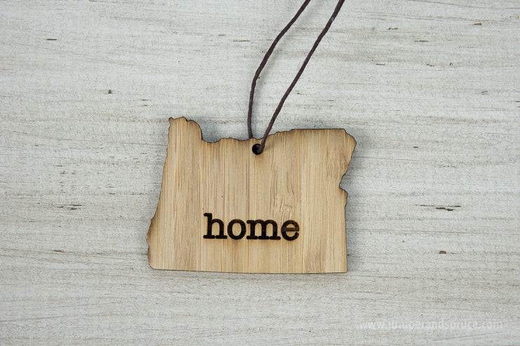 Oregon Outline Ornament | Rustic Wood | Heart Home | Oregon Love | Etched | Laser Cut