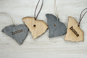 South Carolina Outline Ornament | Rustic Wood | Heart Home | South Carolina Love | Etched | Laser Cut