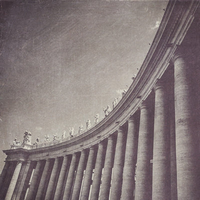 Vatican Columns Black & White Photograph