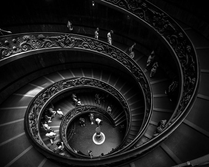 Black & White Fine Art Photograph | Vatican Staircase