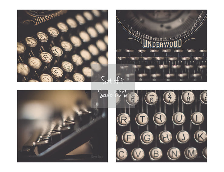 Typewriter Photograph | Vintage Typewriter Keys Wall Art