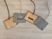 Wyoming Outline Ornament | Rustic Wood | Heart Home | Etched | Laser Cut
