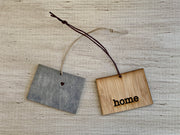 Colorado Outline Ornament | Rustic Wood | Heart Home | Etched | Laser Cut