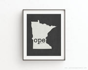 Ope (there it is) Minnesota Print - Minimalist State Outline Art