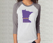 Skolfda Vikings Minnesota Raglan T-Shirt | Adult Unisex Tee Shirt
